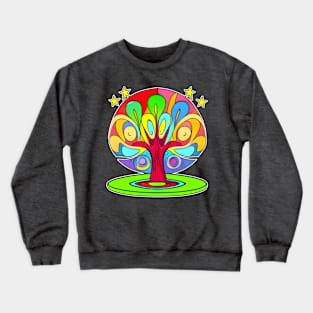 Vibrant 70s Style World Tree of Life (MD23ERD006c) Crewneck Sweatshirt